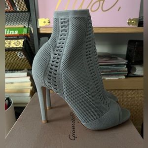 Gianvito Rossi Vires 105 Open Knit Sock Boot Heels